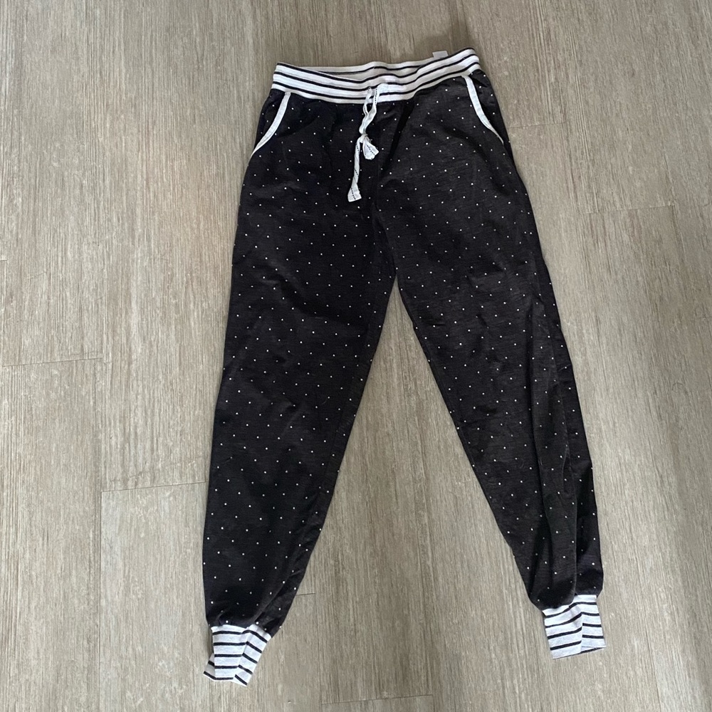 Cozy black and white polka dot pajama pants